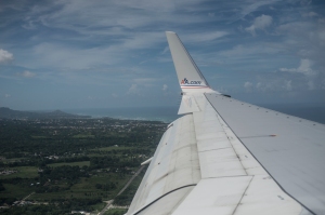 Thank you American Airlines for a safe flight. Getting ready to land, welcome to the DR.