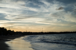 The sun setting at Cabarete Beach.